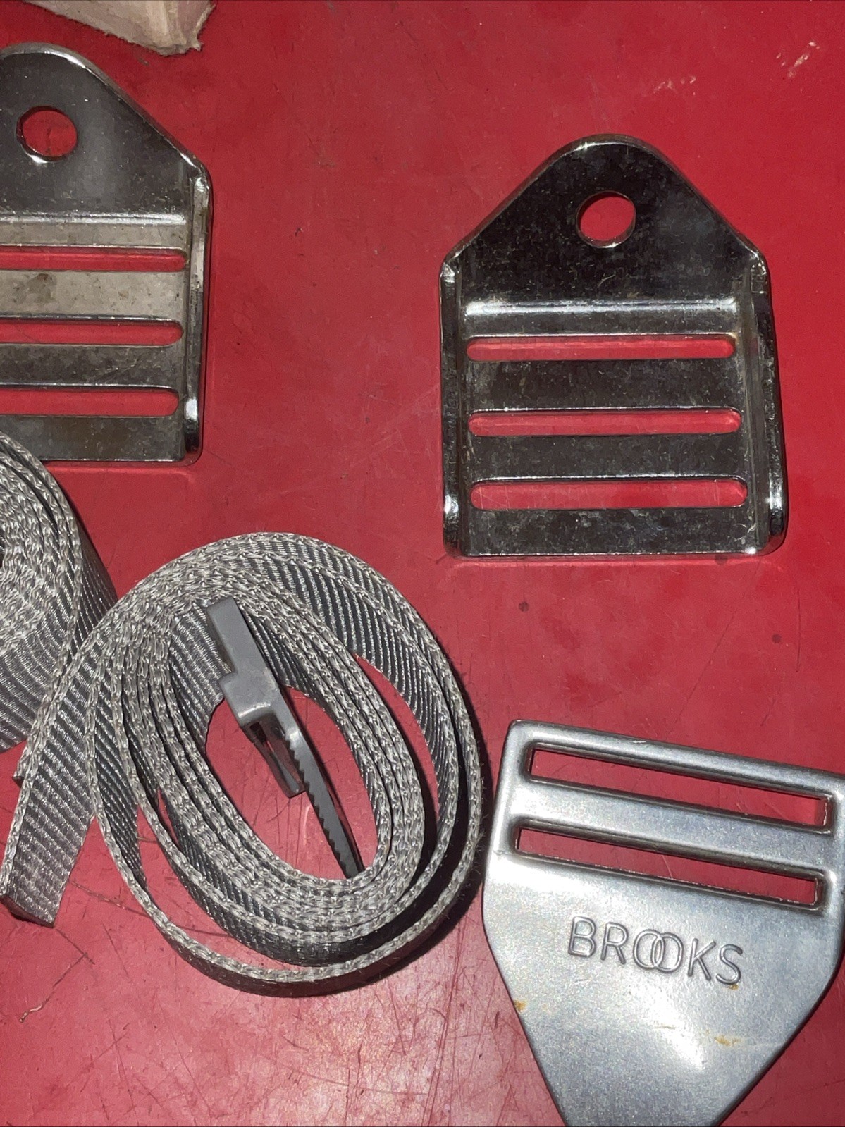 NOS BROOKS SEAT BELTS SHORT GREY WEBBING FIXINGS,CLASSIC,AUSTIN,MORRIS,FORD CAR thumbnail 3