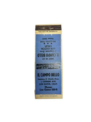 IL CAMPO BELLO Matchbook Matchcover - LOS GATOS, CALIFORNIA