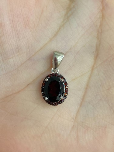 NATURAL GARNET 6X8 GARNET DIAMOND CUT STERLING SILVER 925 RING EARRING PENDENTS - 第 7/14 張圖片