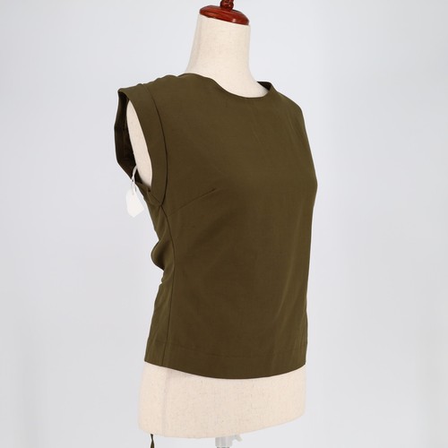 Frame Women Surplus Green Linen/Cotton Casual Lace Back Sleeveless Top Size S - Picture 2 of 6