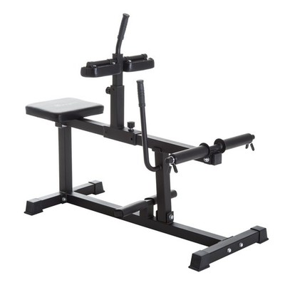 Seated Calf Raise Machine Adjustable Steel Strength Trainer, Black