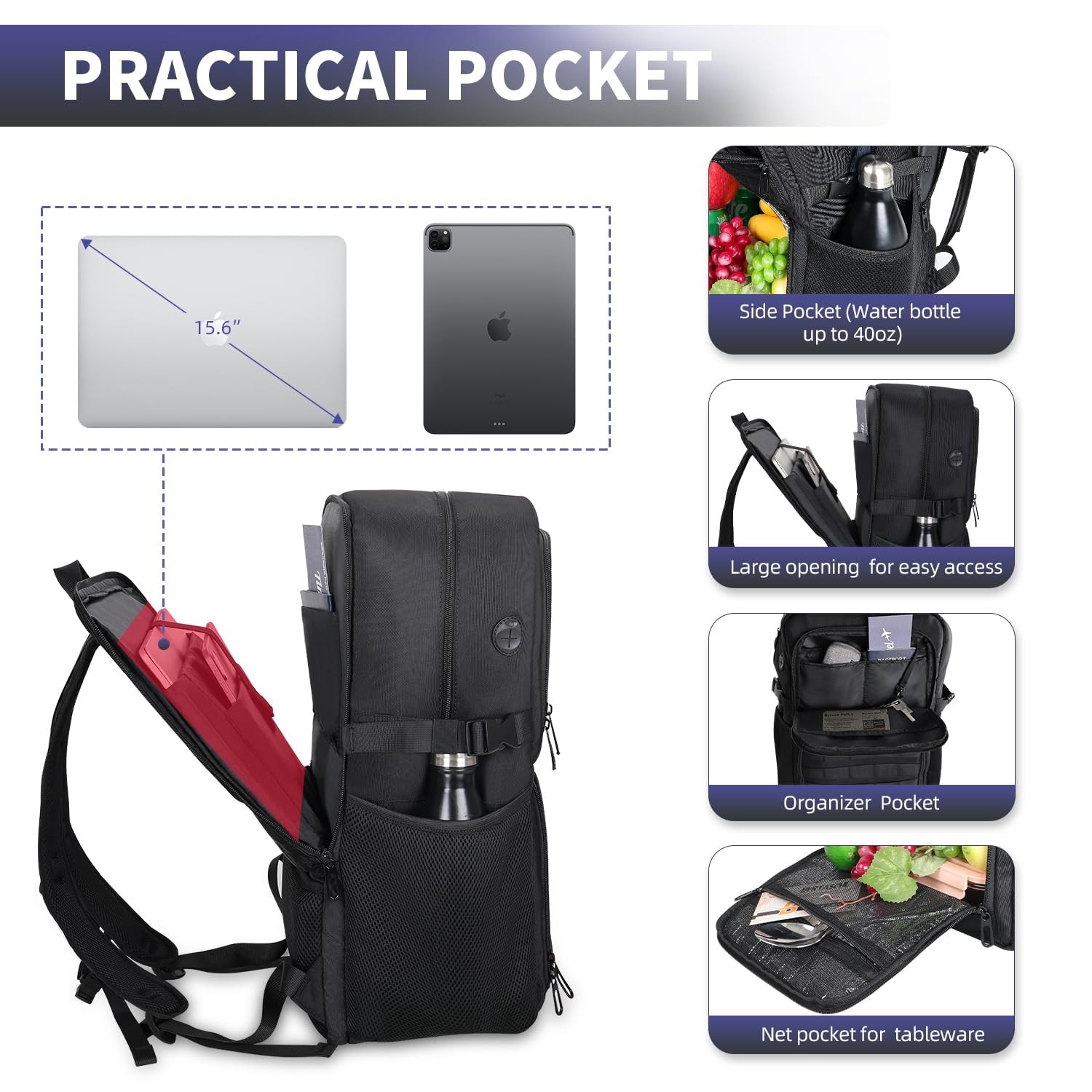 Lunch Backpack, Work Backpack with Insulated Cool… - image 3
