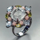 Unique ring Natural Aquamarine Ring 925 Sterling Silver Size 8.5 /R467170
