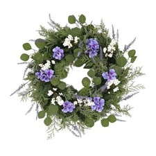 24 Inches Artificial Floral Wreath  2 Extra Spray Lavender, Purple wreath