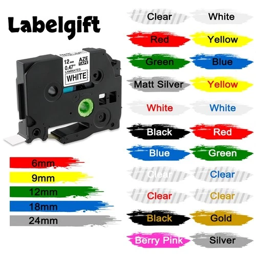 Lot TZe-231 TZ-231 TZ-631 Label Tape for Brother P-Touch PT-D210 12mm (1/2")Tape