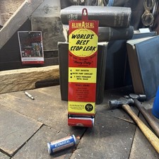 Vtg ALUMASEAL Radiator Stop Leak Original metal Display sign petroliana gas&oil on The Hot Collector
