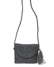 Mar Y Sol Naomi Raffia Shoulder Bag Women's Grey