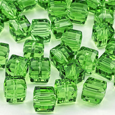 200Pcs 4Mm Crystal Glass Cube Beads Square Glass Beads Crystal Spacer Beads for
