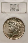 1924 Peace Silver Dollar NGC MS65 Frosty White Superb coin #F223B
