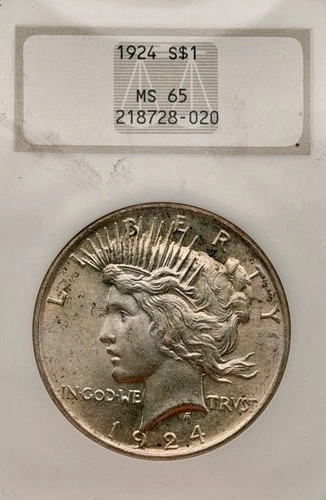 1924 Peace Silver Dollar NGC MS65 Frosty White Superb coin #F223B