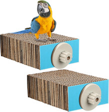 2 Pieces Bird Chew Toy Parrot Cage Perch Cardboard Platform Bird Paw Grinding St