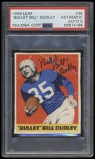 1948 Leaf 36 Bullet Bill Dudley PSA/DNA 9 Auto HOF RC