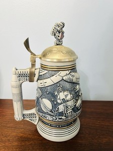 Avon 1991 Vintage Beer Stein Handcrafted, Brazil, Conquest of Space Theme