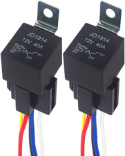 2 Pieces 5 Pin Car Relay, 12V 40A SPDT Automotive Relay with Harness Socket and