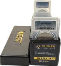 Set of 20 Silver Eagles 2006–2024 (Modern Years) PCGS MS69 Classic Blue Labels