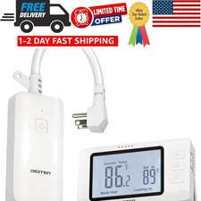 Wireless Thermostat Outlet Temperature Controlled Outlet with Power Cord for ...