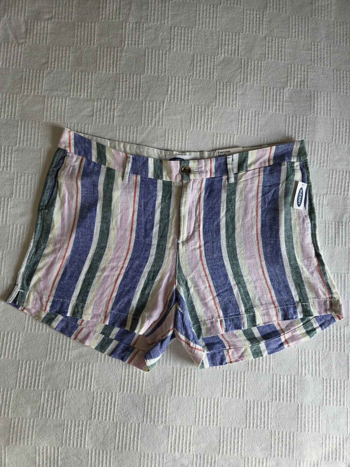 NWT Old Navy Women's Every Day Striped Linen Blend Shorts Size 18