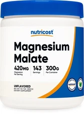 Nutricost Magnesium Malate Powder (300g) - 420mg of Magnesium Per Serving