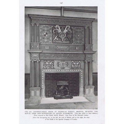 BRISTOL Schornsteinstück aus der Nikolausstraße - Vintage Print 1924