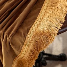 Luxus Tischdecke im Jugendstil  aus Samt m. goldenen Fransen  elegante Nostalgie