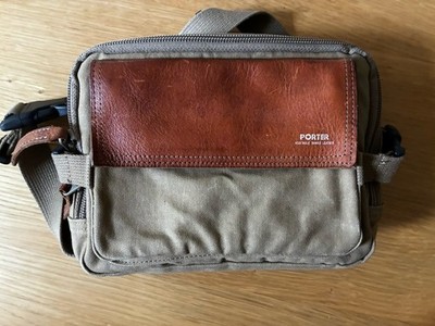 Porter Yoshida Kaban Canvas Leather Small Belt Bag  Brown Field Vintage Japan