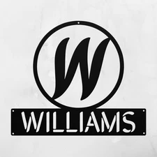 Personalized Initial Metal Wall Art Sign Custom Family Name Home Decor Sign