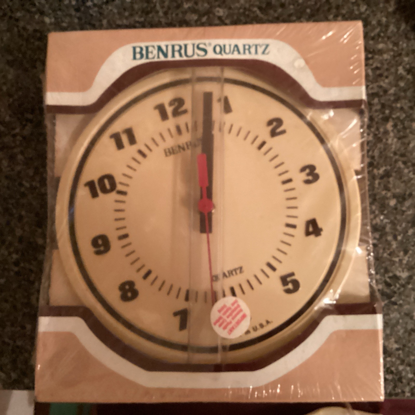 Nos Vintage 8 Inch BENRUS Wall clock Still Sealed Made In USA Org.price 12.95