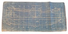 1933 Steam Trawler Blueprint Quarter Inch Scale AJ Fisher Landon Wilson Vintage