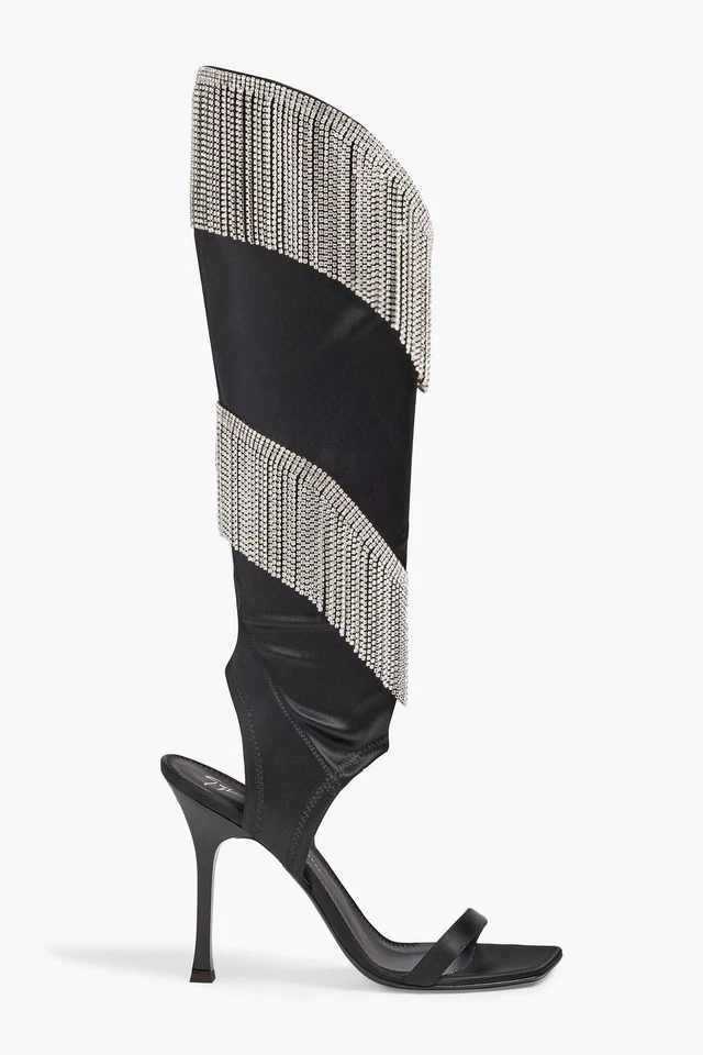 GIUSEPPE ZANOTTI Demode 105 Crystal-Embellished Satin Sandals NWT - Image 4 of 4