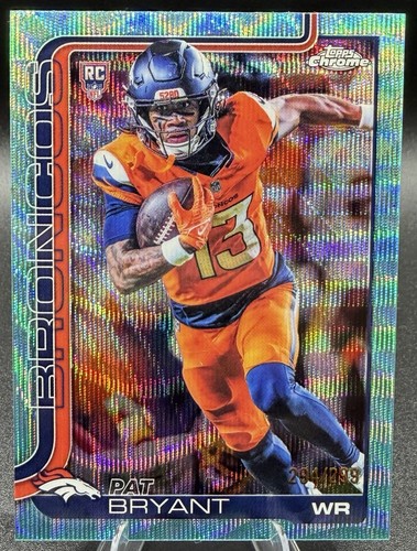 Topps 2025 Chrome Pat Bryant Broncos Rookies RC Teal Refractor /299 #313