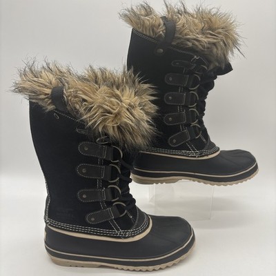 SOREL Joan Of Arctic Size 8 Women's Black Quarry Winter Snow Boots NL1540-010