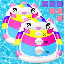 Joinbo 2 Pack Kids Pool Toysinflatable Unicorn Cornhole Board Floating Water