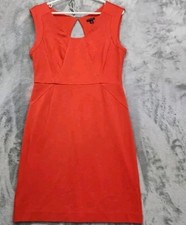 NEW Ann Taylor 10 V-Neck Flare Dress Rust Red Classic Career Modest Summer Sale 