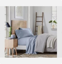 Member's Mark TENCEL Lyocell Sheet Set Cal King Soft Blue Crest 500 Thread CT