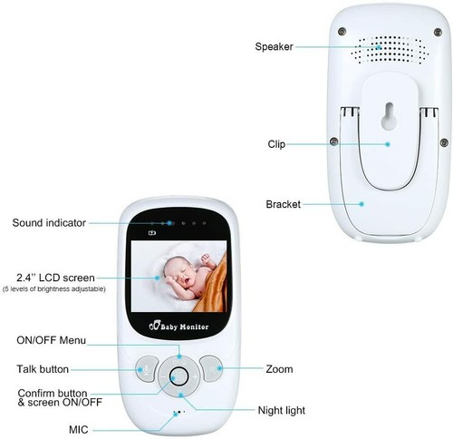 Baby Monitor, Viboos 2.4" LCD Video Monitor with Digital Camera, Night... - Picture 2 of 9