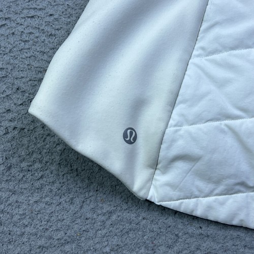 Lululemon Another Mile Jacket Women's 10 White Hood Puffer Full Zip W4BDKS Glyde - Picture 16 of 18