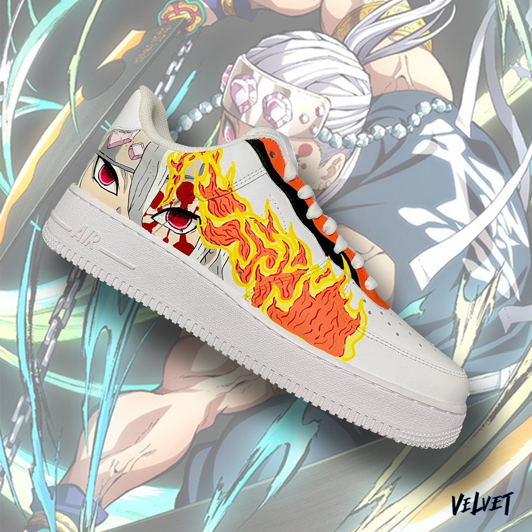 Nike Air Force 'Blaze Demon Slayer Tengen Uzui' Customs - Main Image