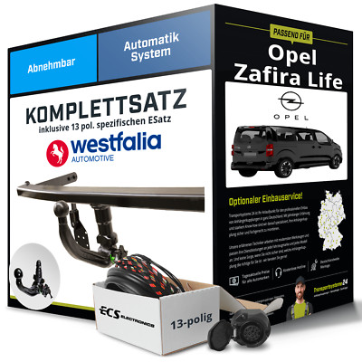 Für OPEL Zafira Life Typ K0 Anhängerkupplung abnehmbar +eSatz 13pol 03.2019- AHK