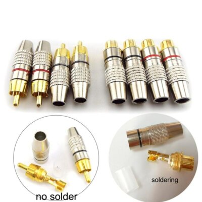 Wholesale Gold plated RCA Male Female Jack Plug Connector Audio Video Adapter