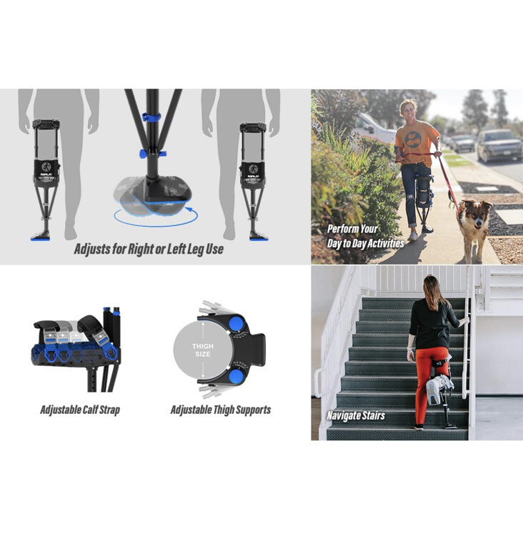 iWALK 3.0 Hands Free Crutch Pain Free Knee Crutch Alternative to