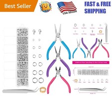 Jewelry Repair Kit: 1520 Silver Jump Rings  3-Piece Pliers Set for DIY Crafts