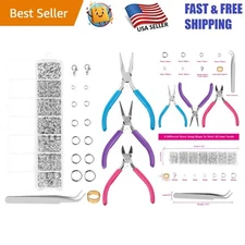 Jewelry Repair Kit: 1520 Silver Jump Rings & 3-Piece Pliers Set for DIY Crafts