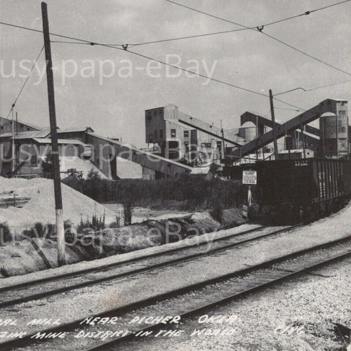1930s RPPC Eagle Picher Central Mill Lead Zinc District Train Loading