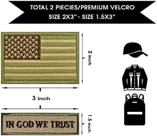American Flag Patch, 10 Bundle-Set, Tactical Morale Patches of USA US for Backpa - Picture 2 of 7