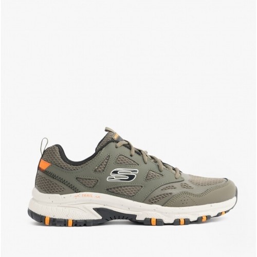 Skechers Hillcrest da uomo in pelle traspirante Overlay Memory Foam Scarpe  Da Ginnastica Oliva | eBay