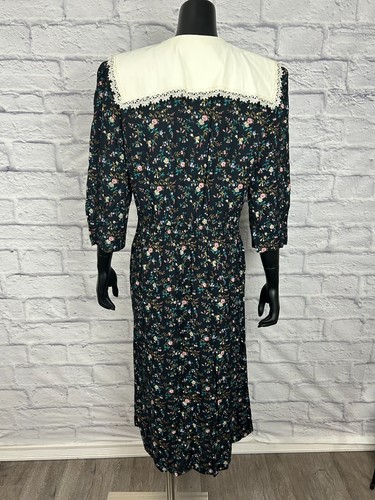 Ronni Nicole Button Up Collared Floral Midi Dress 3/4 Sleeve Women's Size 12 - Picture 5 of 8