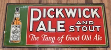 Vintage Pickwick Pale Ale Stout Beer Self Framed Embossed Advertising Metal Sign