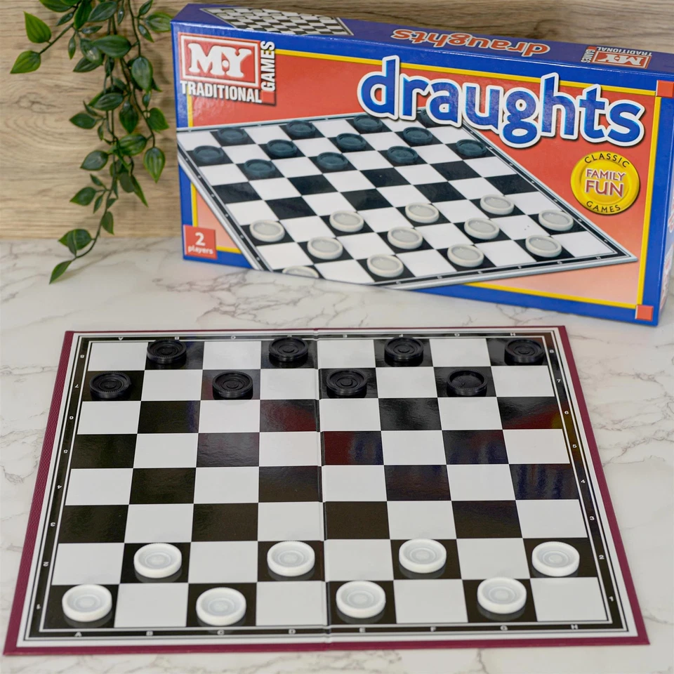Traditional Draughts Checkers Classic Board Game Family Kids Folding Board Game - Image 3 of 4