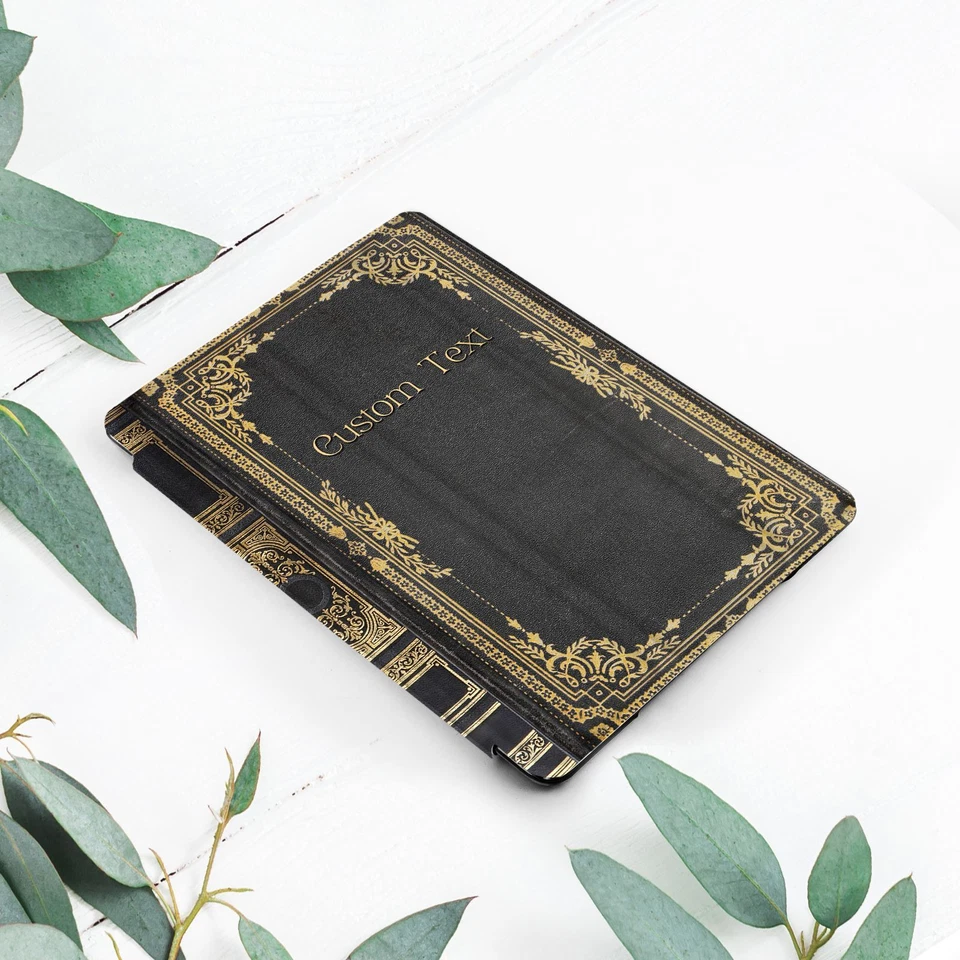 Custom Text Vintage Dark Book Case For iPad 10.2 Pro 12.9 11 9.7 Air 4 5 Mini - Image 2 of 4