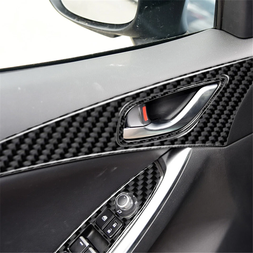 Kit de control de puerta interior de fibra de carbono de 12 piezas para Mazda CX-5 2013-2015 Foto 3 de 4
